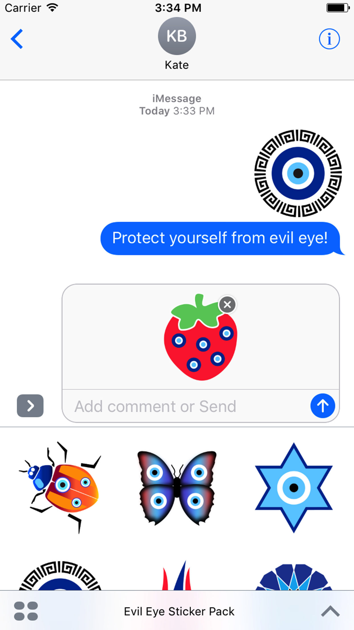 iMessage Evil Eye Sticker, Nazar Protection