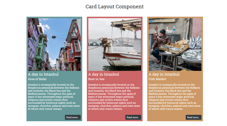 Bootstrap 4 Cards Layout Component